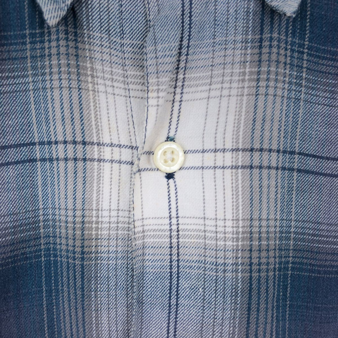 90'S GAP Old Gap Ombre Check Long Sleeve Button-Down Check Shirt Men's Size L (approx.) Vintage cotton green type Vintage Second Hand