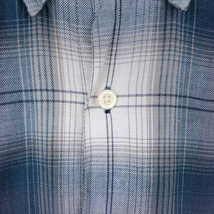 90'S GAP Old Gap Ombre Check Long Sleeve Button-Down Check Shirt Men's Size L (approx.) Vintage cotton green type Vintage Second Hand