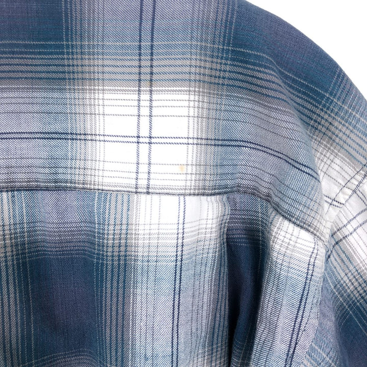 90'S GAP Old Gap Ombre Check Long Sleeve Button-Down Check Shirt Men's Size L (approx.) Vintage cotton green type Vintage Second Hand