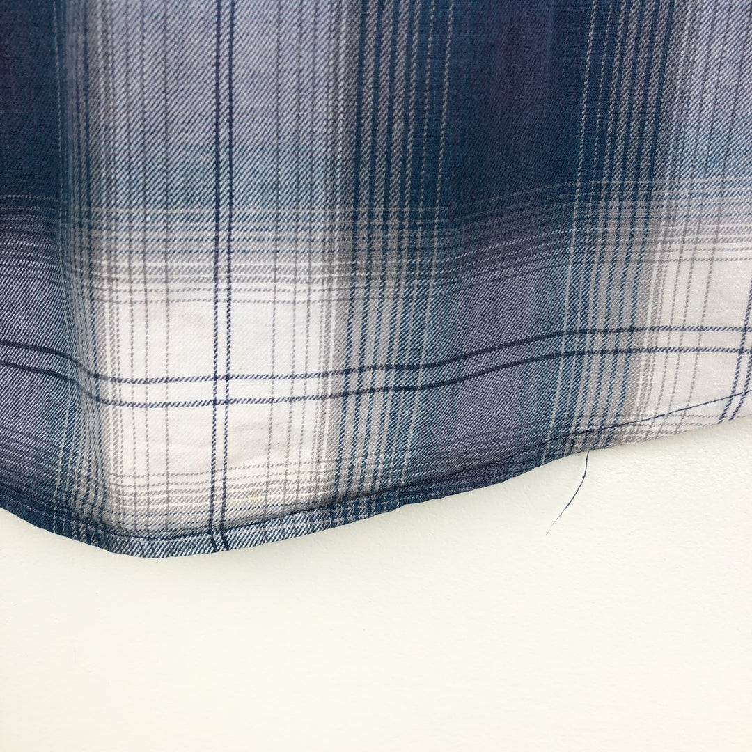 90'S GAP Old Gap Ombre Check Long Sleeve Button-Down Check Shirt Men's Size L (approx.) Vintage cotton green type Vintage Second Hand