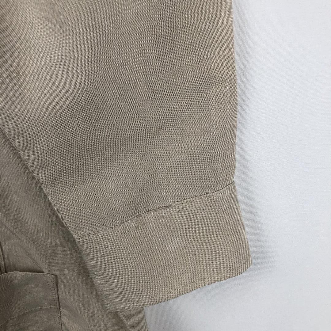 CUBAVERA Long-Sleeve Mexican Shirt, Cuban Shirt, Men's Size XL (Equivalent), Boxy Shirt Lamy Beige type Vintage Second Hand