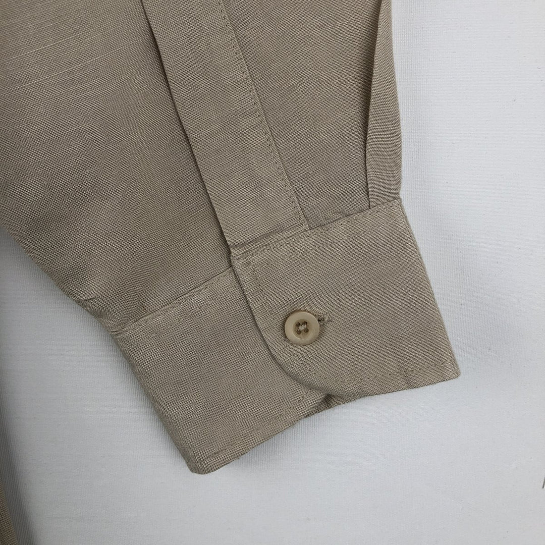 CUBAVERA Long-Sleeve Mexican Shirt, Cuban Shirt, Men's Size XL (Equivalent), Boxy Shirt Lamy Beige type Vintage Second Hand