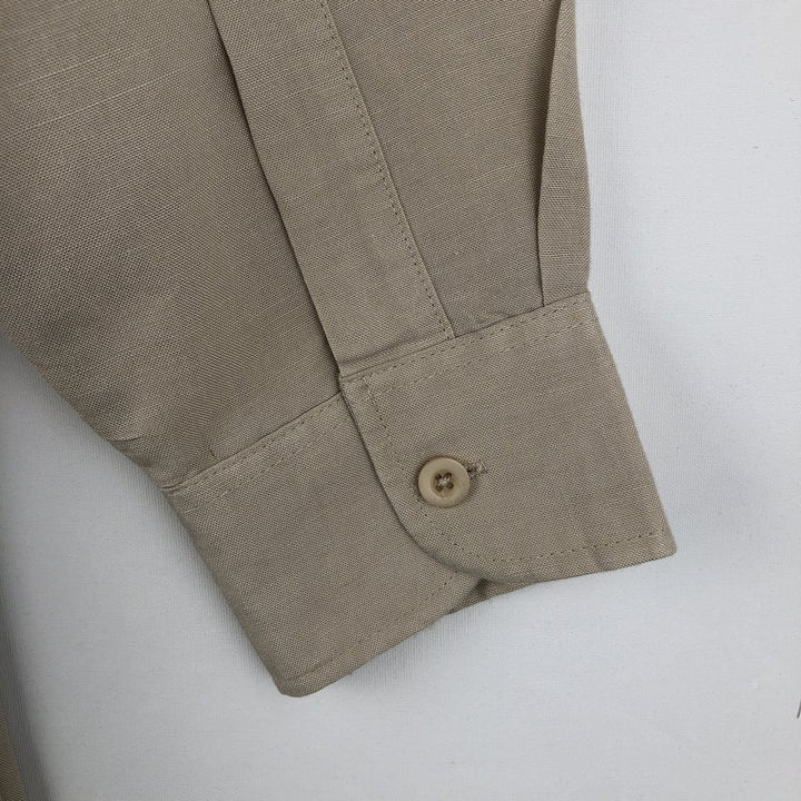 CUBAVERA Long-Sleeve Mexican Shirt, Cuban Shirt, Men's Size XL (Equivalent), Boxy Shirt Lamy Beige type Vintage Second Hand