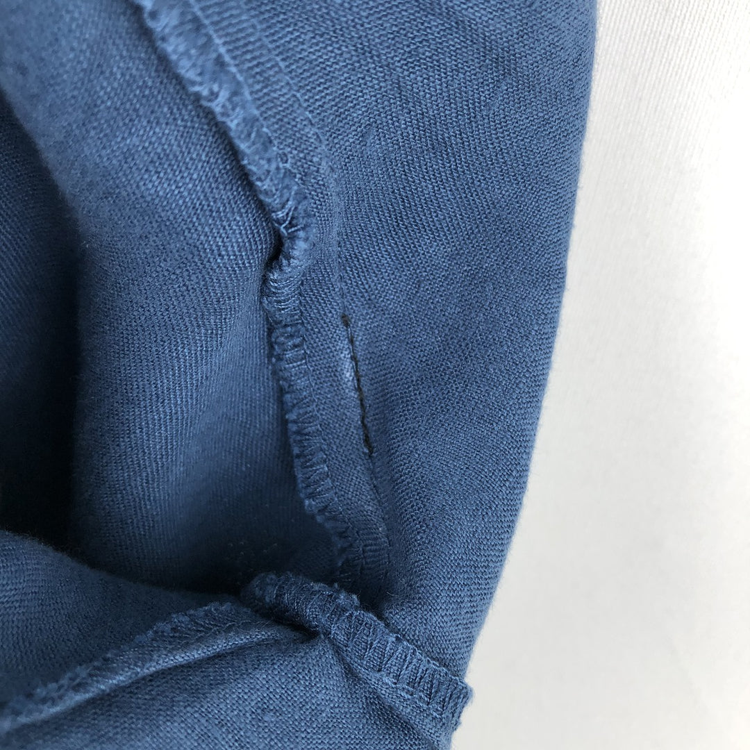 CUBAVERA Long-Sleeve Mexican Shirt, Cuban Shirt, Boxy Shirt, Men's Size XL (approx.) linen Navy blue Vintage Second Hand