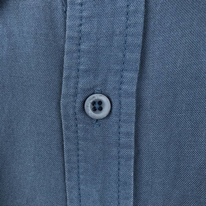 CUBAVERA Long-Sleeve Mexican Shirt, Cuban Shirt, Boxy Shirt, Men's Size L (approx.) Lamy blue type Vintage Second Hand