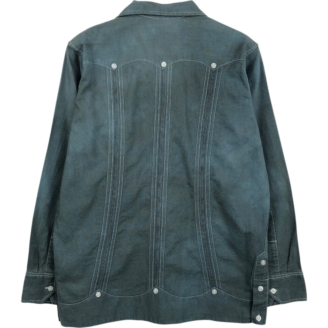 Presuel Open Collar Long Sleeve Mexican Shirt Cuban Shirt Box Shirt Men's Size S unclear Charcoal Vintage Second Hand