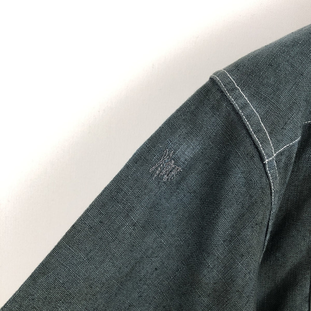 Presuel Open Collar Long Sleeve Mexican Shirt Cuban Shirt Box Shirt Men's Size S unclear Charcoal Vintage Second Hand