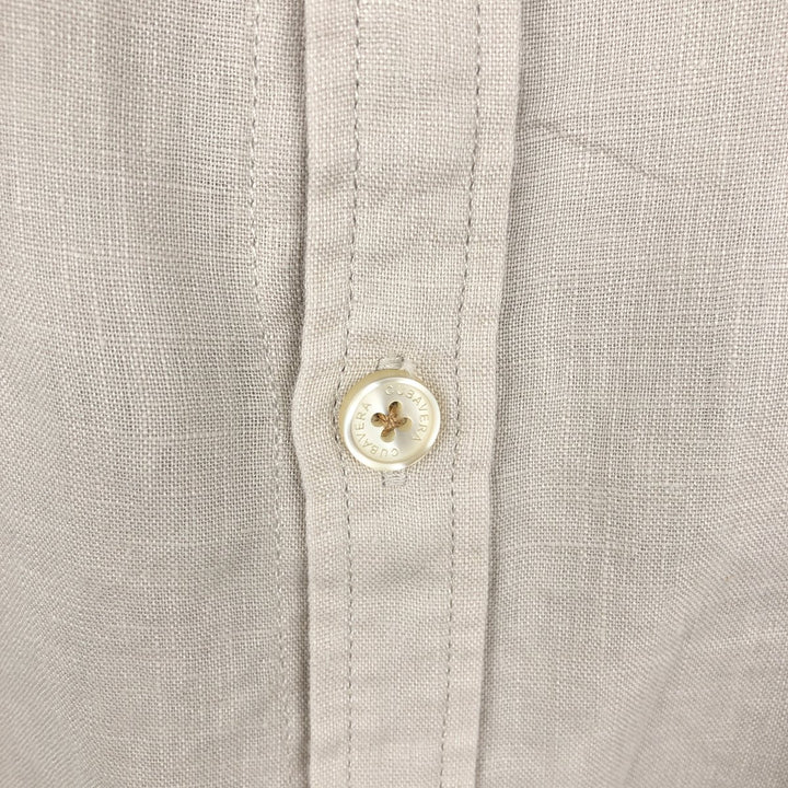 CUBAVERA Long-Sleeve Mexican Shirt, Cuban Shirt, Boxy Shirt, Men's Size XL (approx.) linen Beige type Vintage Second Hand