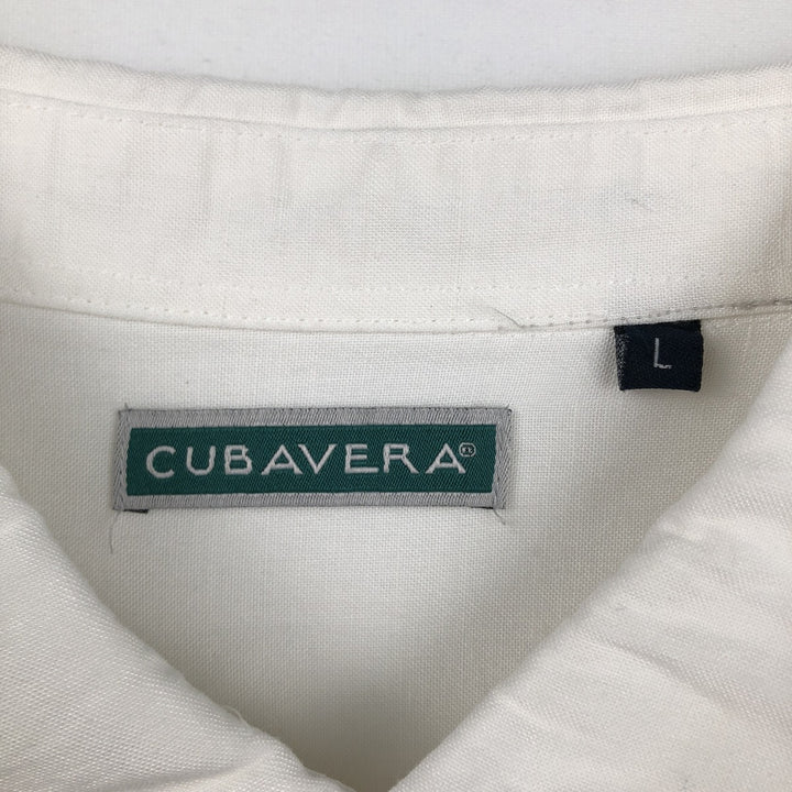 CUBAVERA Long-Sleeve Mexican Shirt, Cuban Shirt, Boxy Shirt, Men's Size L (approx.) unclear white type Vintage Second Hand