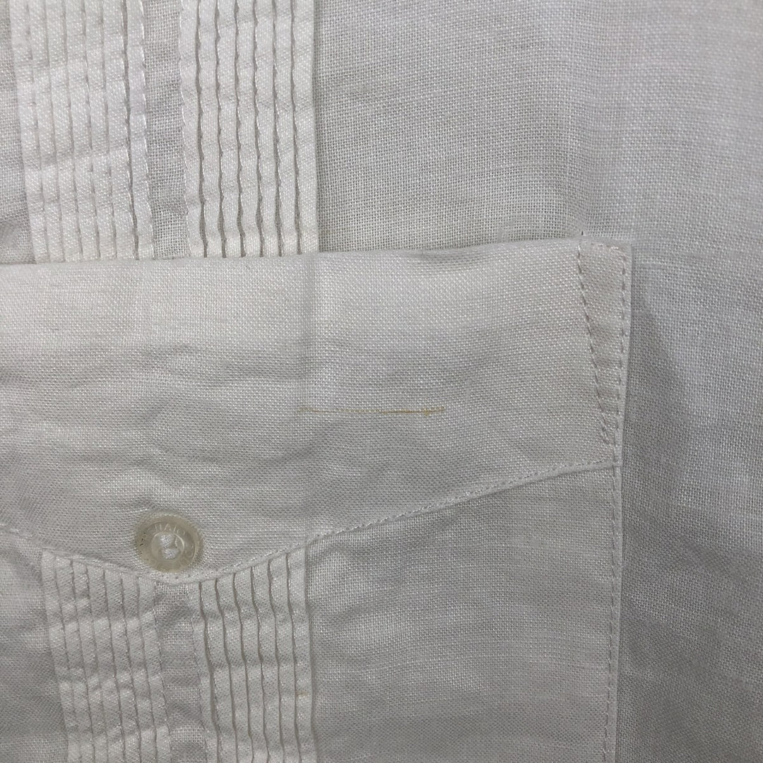 RENATO Long-Sleeve Mexican Shirt, Cuban Shirt, Boxy Shirt, Men's Size M (approx.) linen white type Vintage Second Hand