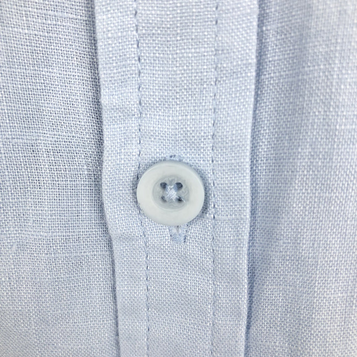 CUBAVERA Long-Sleeve Mexican Shirt, Cuban Shirt, Boxy Shirt, Men's Size XL (approx.) linen Blue type light blue Vintage Second Hand