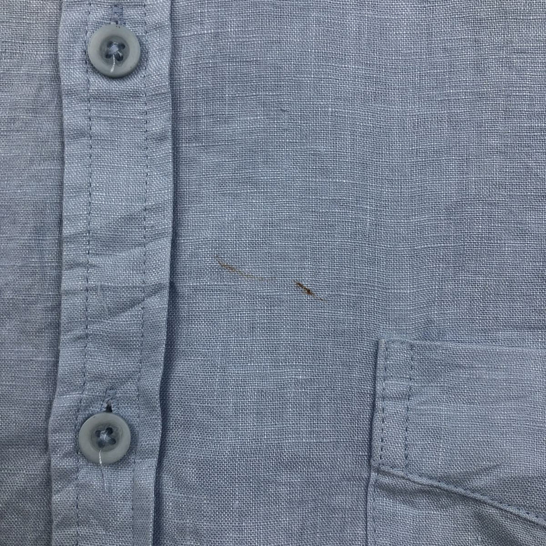 CUBAVERA Long-Sleeve Mexican Shirt, Cuban Shirt, Boxy Shirt, Men's Size XL (approx.) linen Blue type light blue Vintage Second Hand