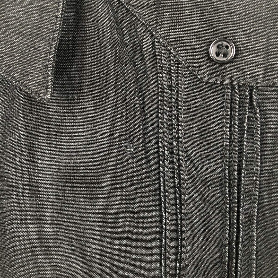 FOLIO Long-Sleeve Mexican Shirt, Cuban Shirt, Boxy Shirt, Men's Size XL linen black type Vintage Second Hand