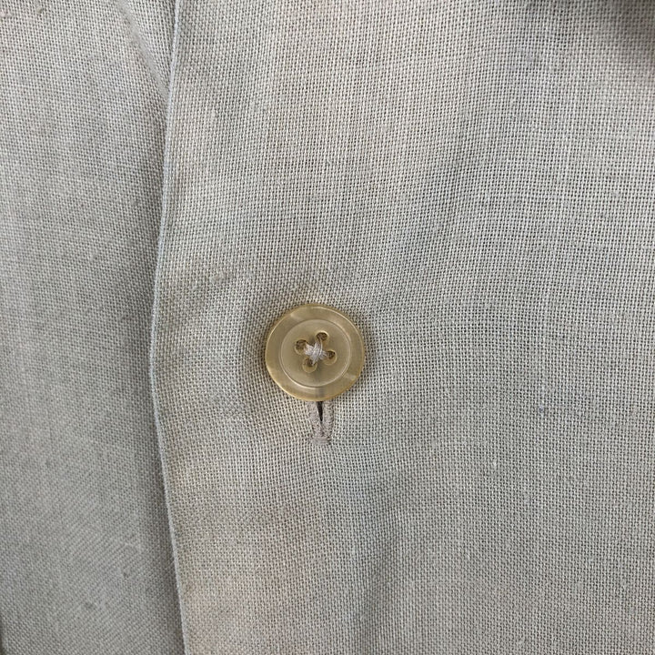 Frescolino Long-Sleeve Mexican Shirt, Cuban Shirt, Boxy Shirt, Men's Size S (approx.) linen unbleached Vintage Second Hand