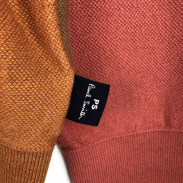 Paul Smith PS Crazy Pattern Cotton x Merino Wool Knit Sweater, Men's Size XL (approx.) Merino wool red type Vintage Second Hand