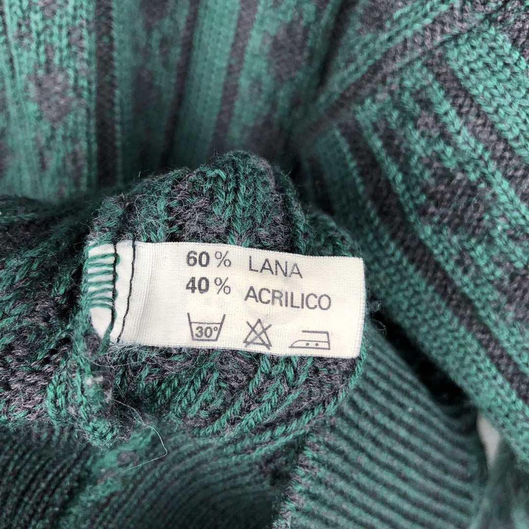 TORRADAS All-over Stripe Pattern Rib-Knit Wool Sweater, Men's XL (approx.) wool gray type Vintage Second Hand