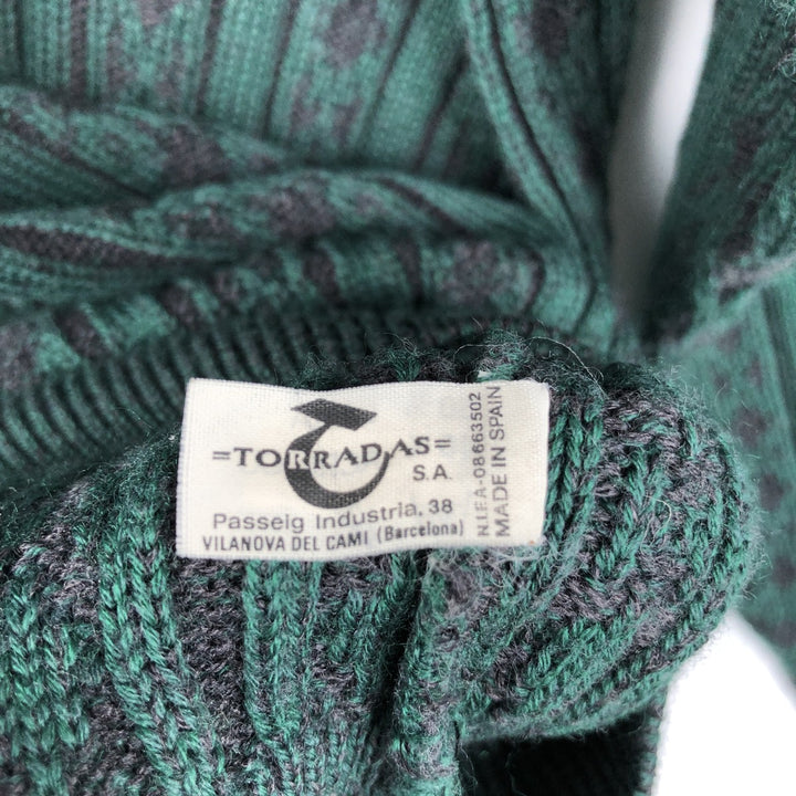 TORRADAS All-over Stripe Pattern Rib-Knit Wool Sweater, Men's XL (approx.) wool gray type Vintage Second Hand