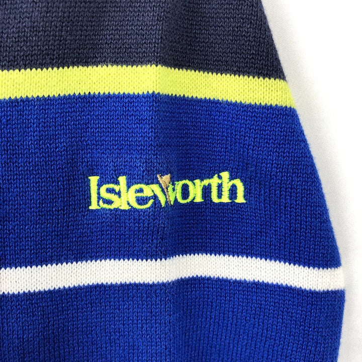 Ralph Lauren RLX (Ralph Lauren RLX) Border Pattern Cotton Knit Half-Zip Sweater, Men's Size M (approx.) cotton blue type Vintage Second Hand