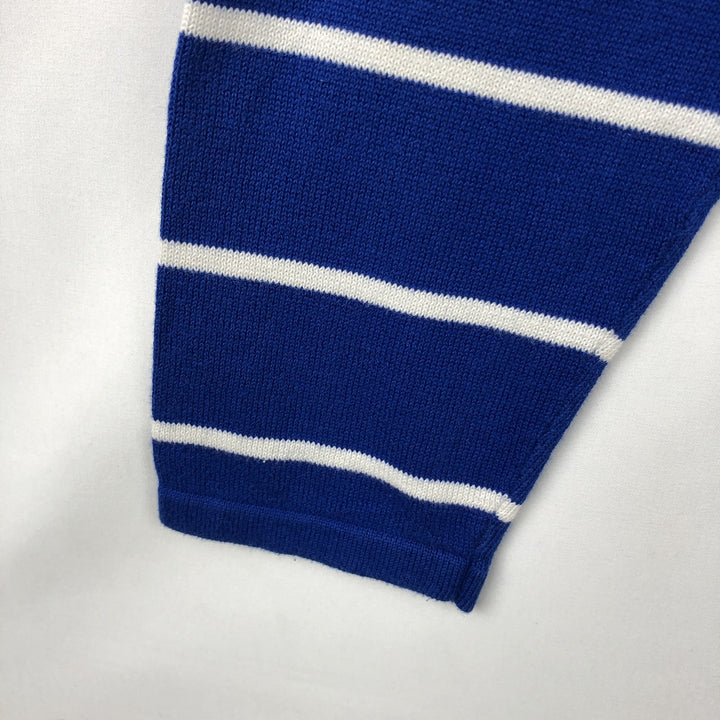 Ralph Lauren RLX (Ralph Lauren RLX) Border Pattern Cotton Knit Half-Zip Sweater, Men's Size M (approx.) cotton blue type Vintage Second Hand