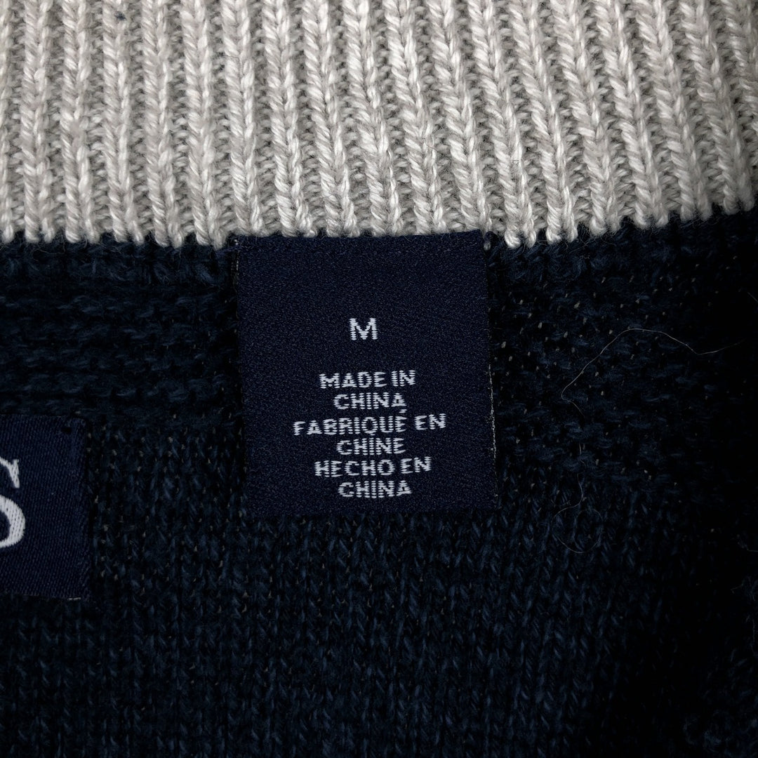 Ralph Lauren CHAPS Cotton Knit Half-Button Sweater, Men's Size M (approx.) cotton blue type Vintage Second Hand