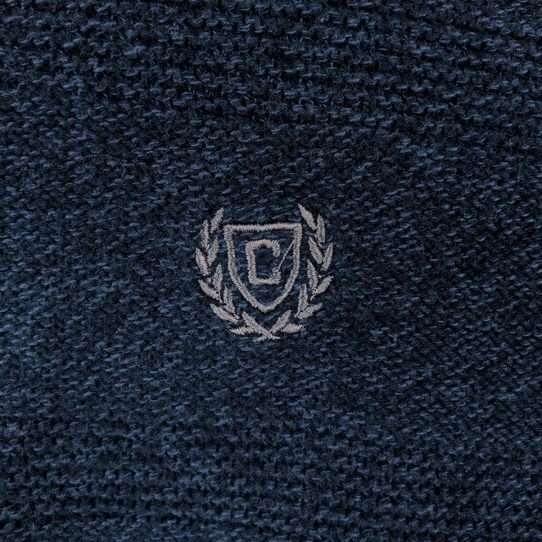 Ralph Lauren CHAPS Cotton Knit Half-Button Sweater, Men's Size M (approx.) cotton blue type Vintage Second Hand