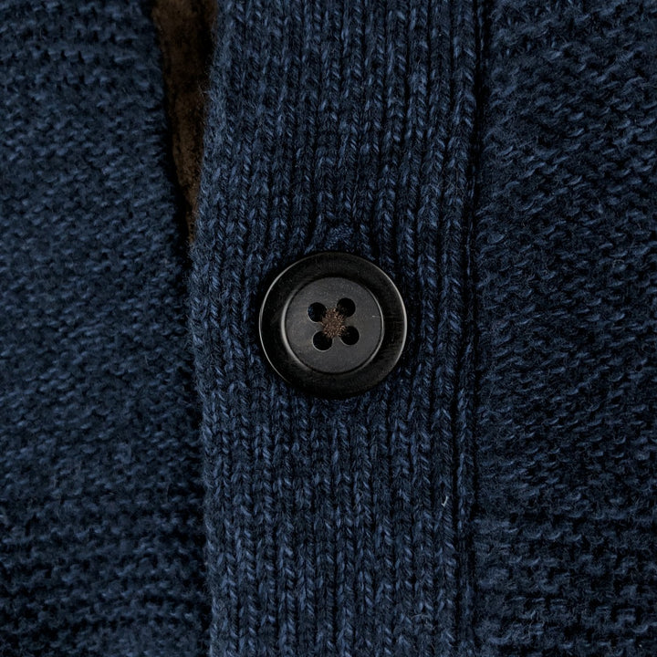 Ralph Lauren CHAPS Cotton Knit Half-Button Sweater, Men's Size M (approx.) cotton blue type Vintage Second Hand