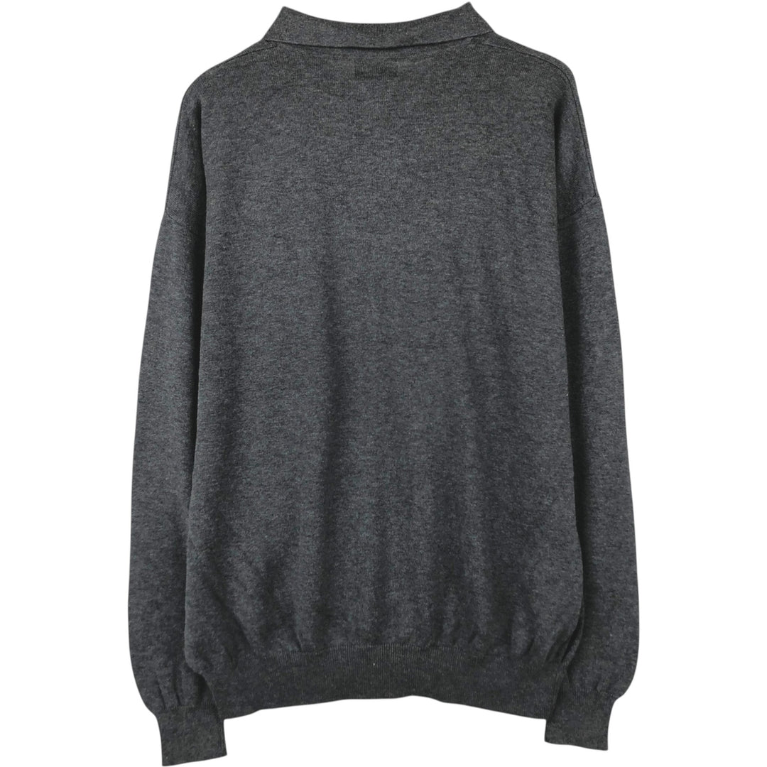 Allen Solly Wide Collar Polo Knit Sweater, Men's Size XL (approx.) cotton gray type Vintage Second Hand