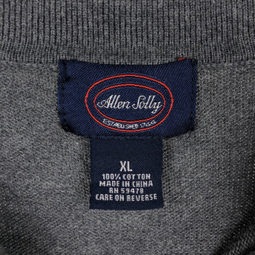 Allen Solly Wide Collar Polo Knit Sweater, Men's Size XL (approx.) cotton gray type Vintage Second Hand