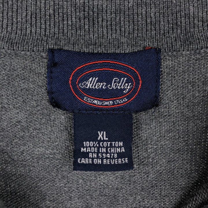 Allen Solly Wide Collar Polo Knit Sweater, Men's Size XL (approx.) cotton gray type Vintage Second Hand