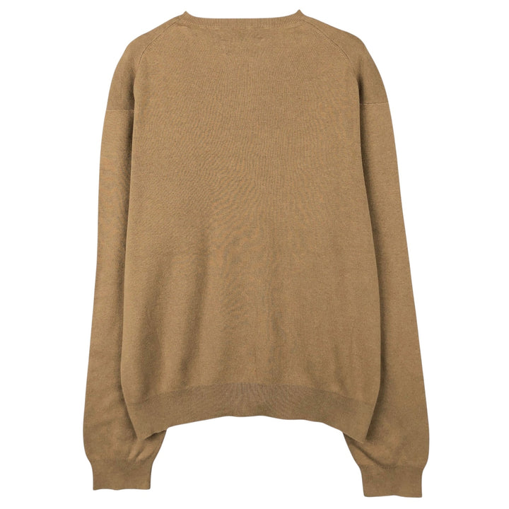 Ralph Lauren POLO by Ralph Lauren V-neck Pima cotton knit sweater, men's size L Pima Cotton Beige type Vintage Second Hand