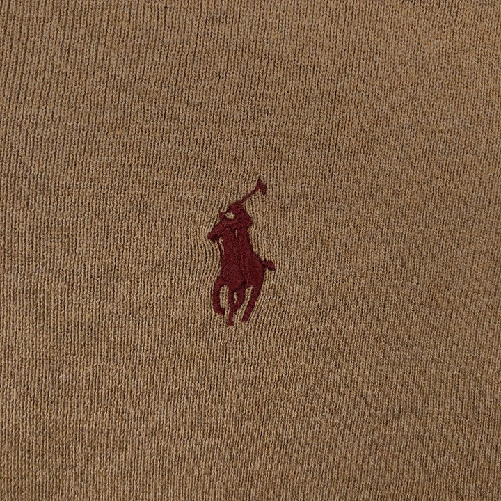Ralph Lauren POLO by Ralph Lauren V-neck Pima cotton knit sweater, men's size L Pima Cotton Beige type Vintage Second Hand