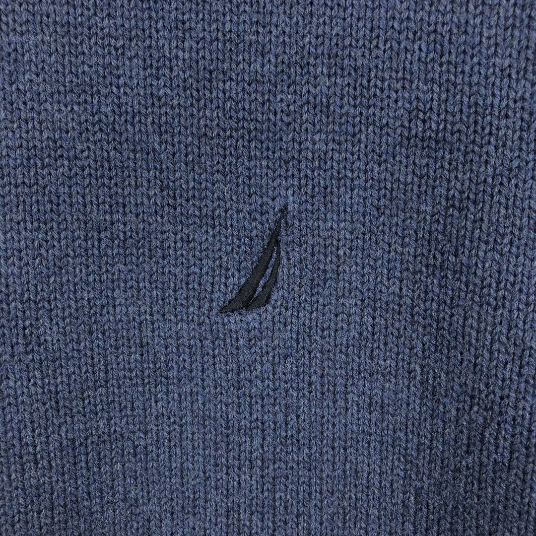 NAUTICA Cotton Knit Sweater, Men's Size XL cotton blue type Vintage Second Hand