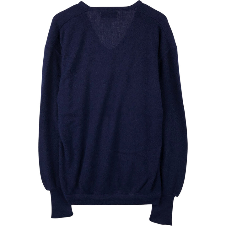 Vintage 1970'S Lacoste IZOD V-neck acrylic knit sweater, men's size XL Oron Acrylic navy blue type Vintage Second Hand
