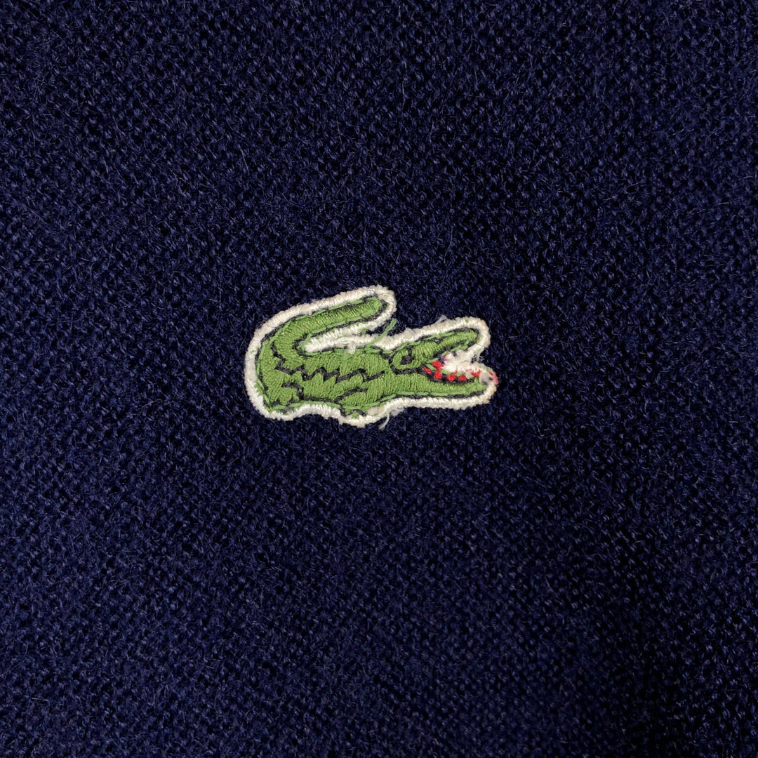 Vintage 1970'S Lacoste IZOD V-neck acrylic knit sweater, men's size XL Oron Acrylic navy blue type Vintage Second Hand