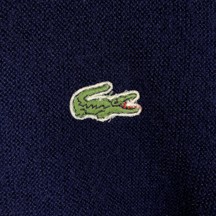 Vintage 1970'S Lacoste IZOD V-neck acrylic knit sweater, men's size XL Oron Acrylic navy blue type Vintage Second Hand