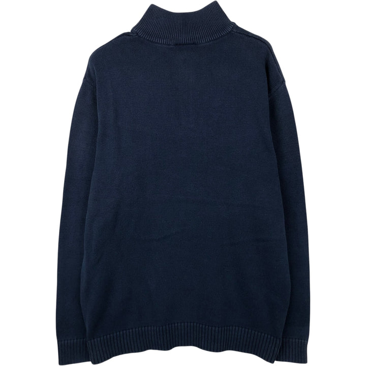 Lacoste Vintage Washed French Design Cotton Knit Half-Button Sweater, Size 6 (Men's XL equivalent) cotton navy blue type Vintage Second Hand