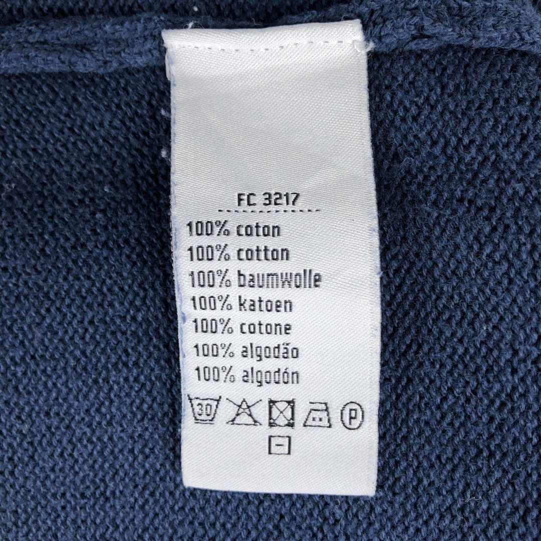 Lacoste Vintage Washed French Design Cotton Knit Half-Button Sweater, Size 6 (Men's XL equivalent) cotton navy blue type Vintage Second Hand