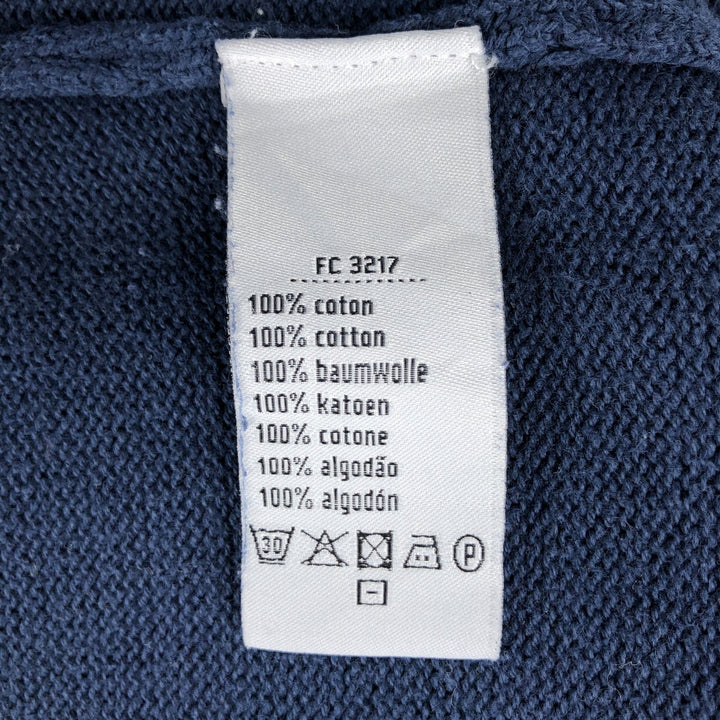 Lacoste Vintage Washed French Design Cotton Knit Half-Button Sweater, Size 6 (Men's XL equivalent) cotton navy blue type Vintage Second Hand