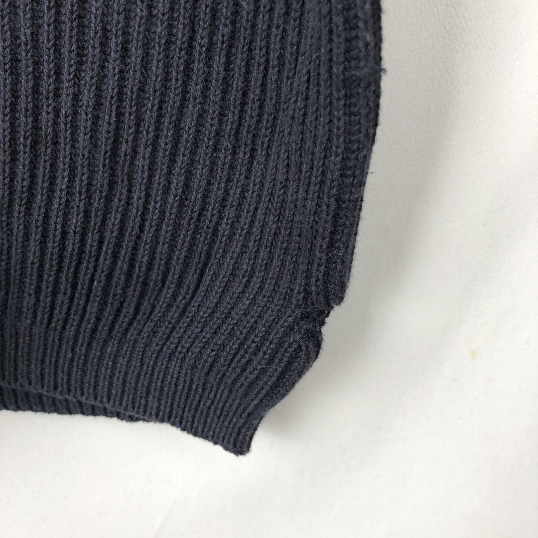 1990'S Tommy Hilfiger Rib-Knit Cotton Sweater, Men's Size M (approx.), Vintage cotton navy blue type Vintage Second Hand