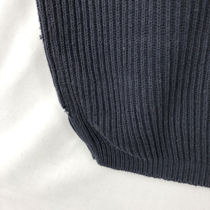 1990'S Tommy Hilfiger Rib-Knit Cotton Sweater, Men's Size M (approx.), Vintage cotton navy blue type Vintage Second Hand