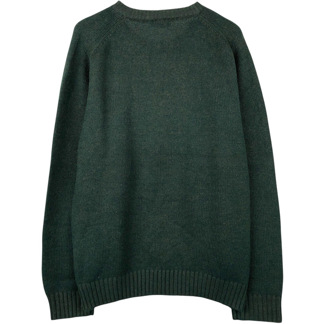 Lacoste CHEMISE French Lacoste wool x acrylic knit sweater, made in Spain, men's size L. acrylic green type Vintage Second Hand