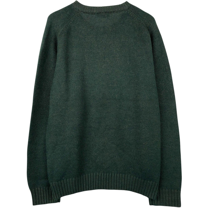 Lacoste CHEMISE French Lacoste wool x acrylic knit sweater, made in Spain, men's size L. acrylic green type Vintage Second Hand