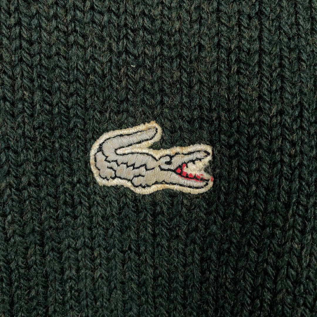 Lacoste CHEMISE French Lacoste wool x acrylic knit sweater, made in Spain, men's size L. acrylic green type Vintage Second Hand