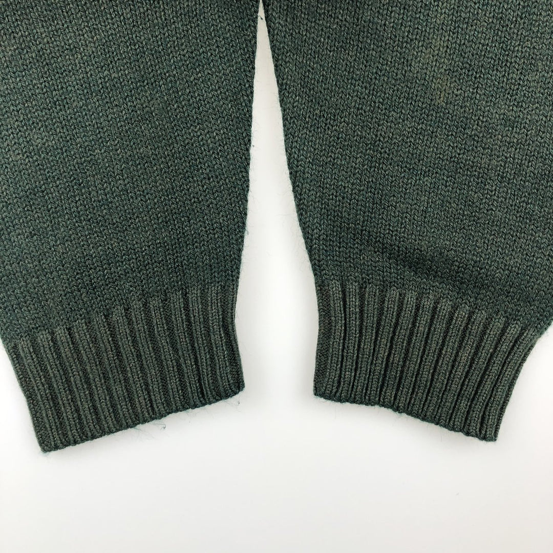 Lacoste CHEMISE French Lacoste wool x acrylic knit sweater, made in Spain, men's size L. acrylic green type Vintage Second Hand