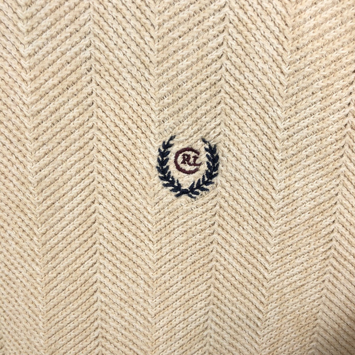 Ralph Lauren Chaps Hand-Framed Herringbone Cotton Knit Sweater, Men's XL cotton Beige type Vintage Second Hand