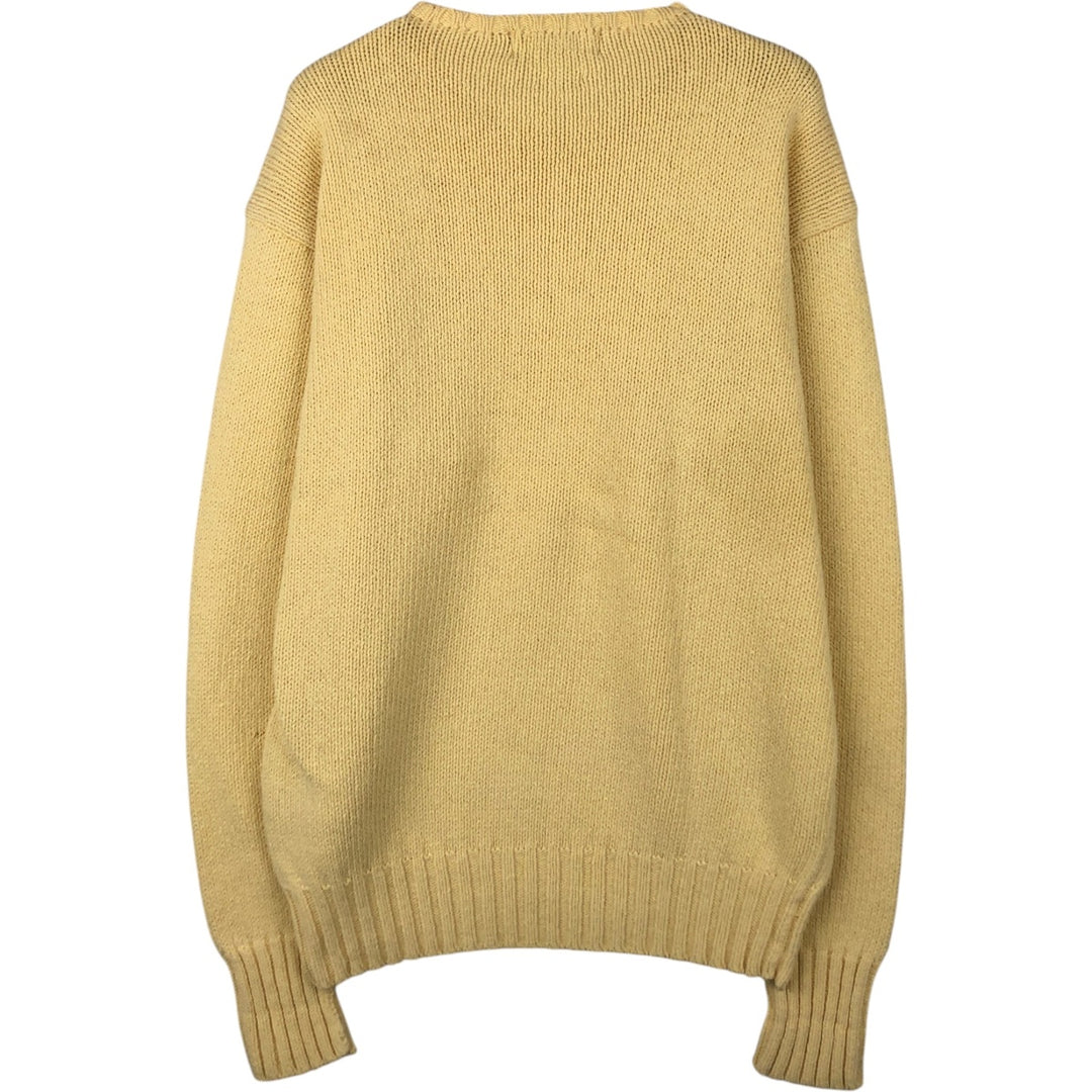 Ralph Lauren POLO by Ralph Lauren Cotton Knit Sweater Men's M Size cotton yellow type Vintage Second Hand