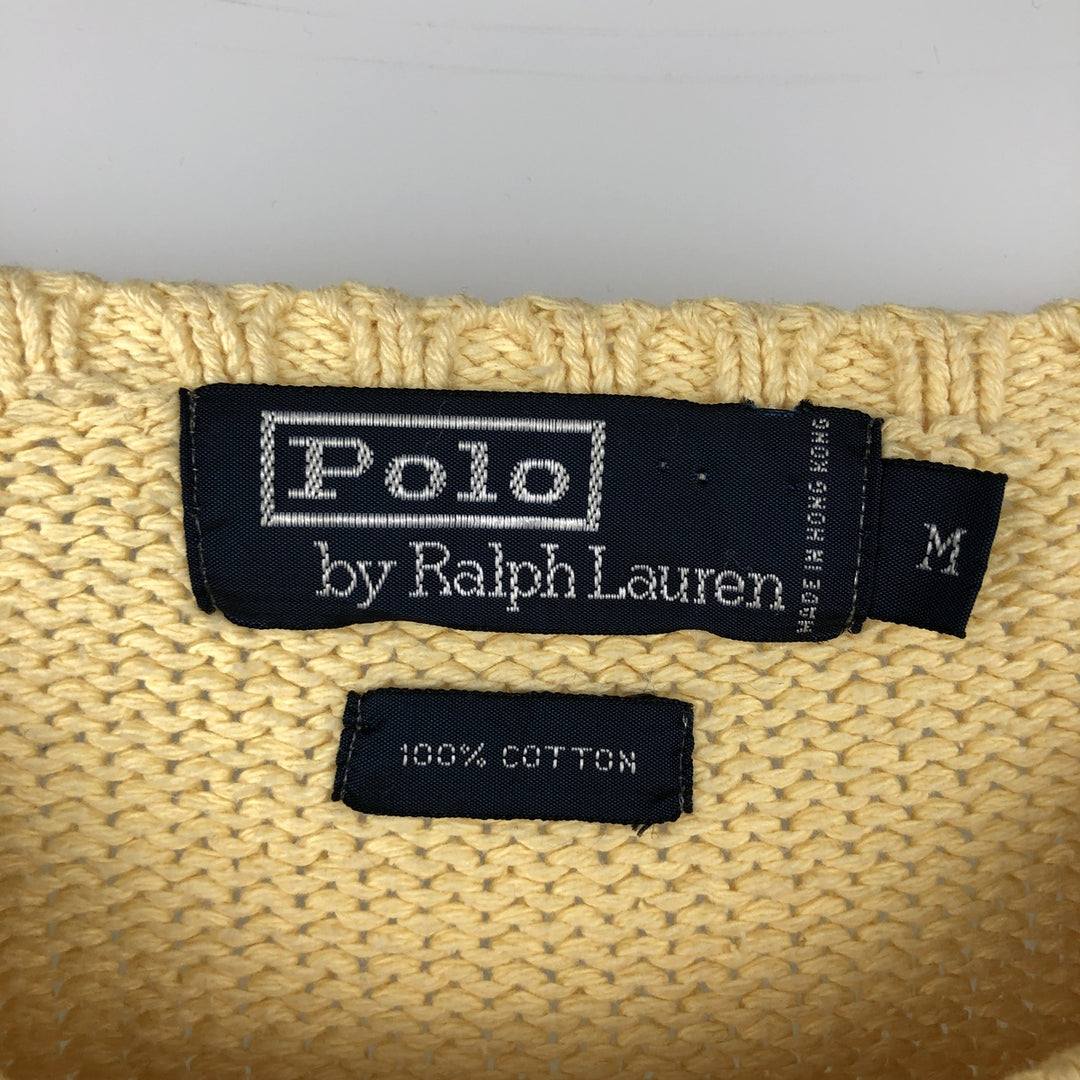 Ralph Lauren POLO by Ralph Lauren Cotton Knit Sweater Men's M Size cotton yellow type Vintage Second Hand