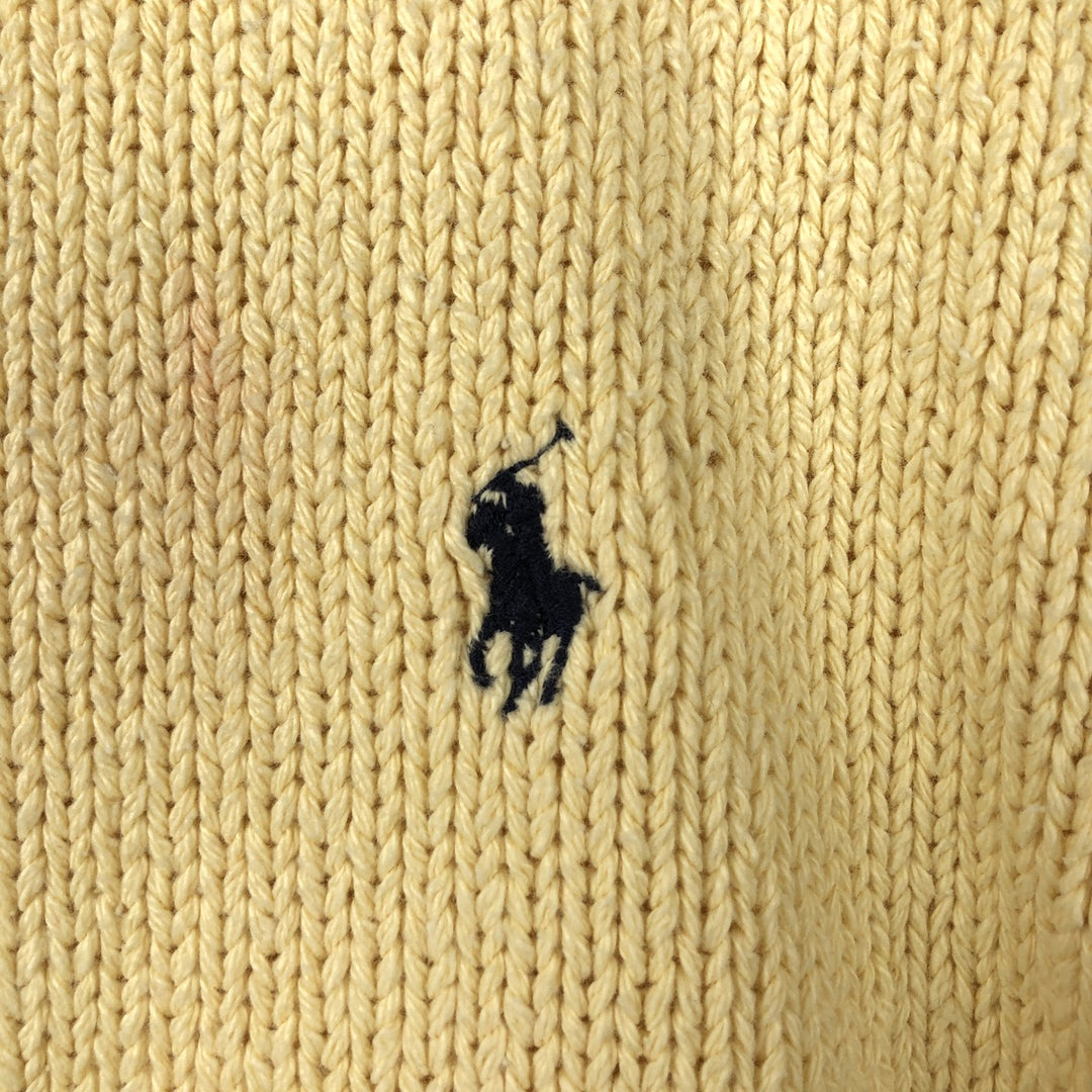Ralph Lauren POLO by Ralph Lauren Cotton Knit Sweater Men's M Size cotton yellow type Vintage Second Hand