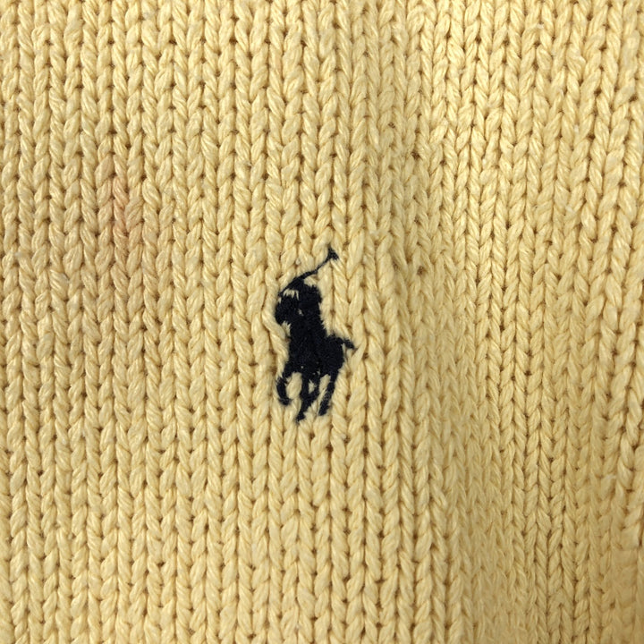 Ralph Lauren POLO by Ralph Lauren Cotton Knit Sweater Men's M Size cotton yellow type Vintage Second Hand