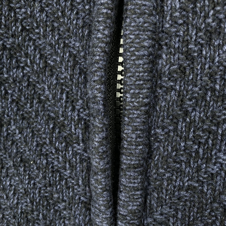 Calvin Klein Jeans Cotton Knit Half-Zip Sweater, Men's Size XL cotton navy blue type Vintage Second Hand